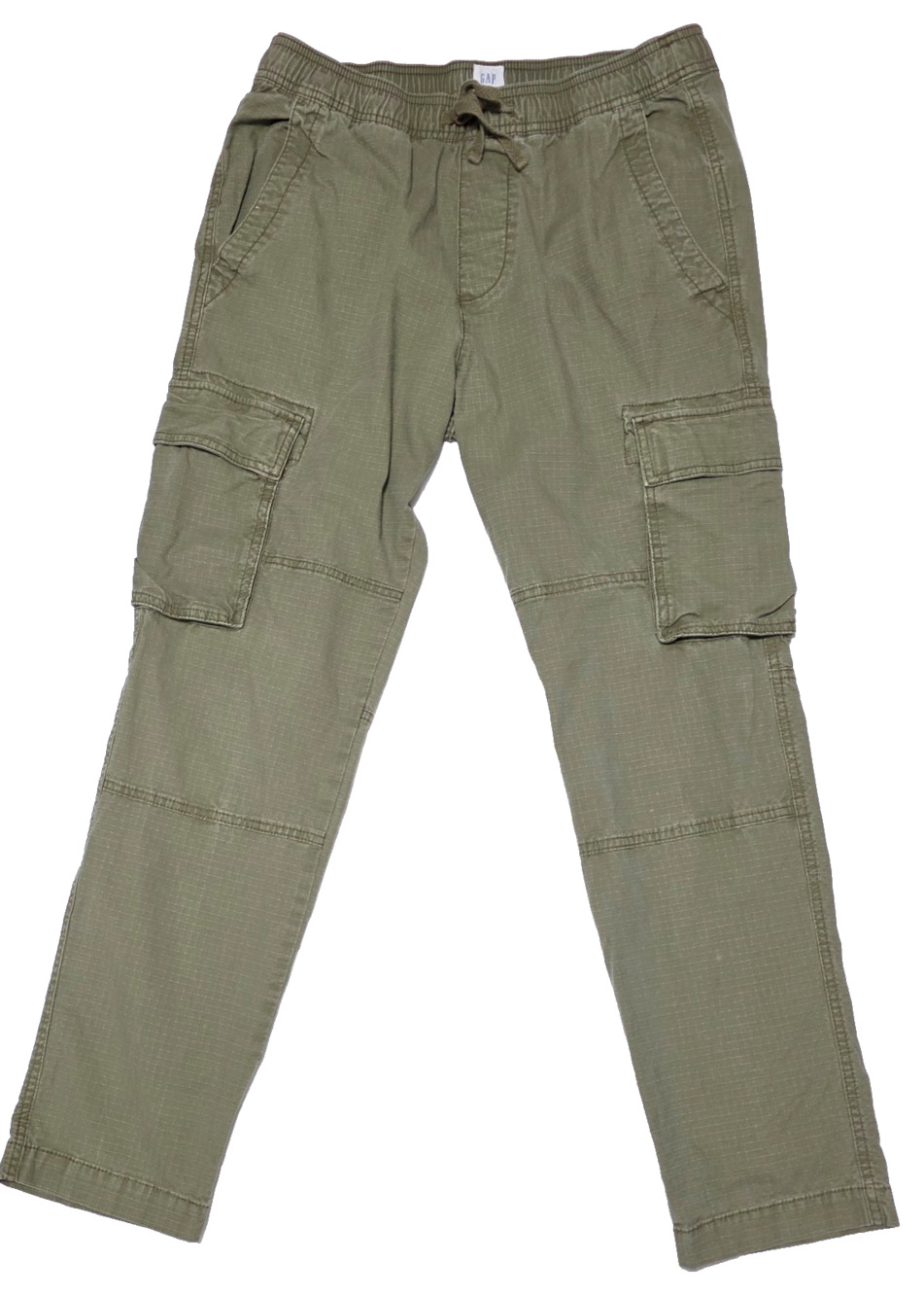 GAP Mens Easy Ripstop Cargo Pants Size S Olive Green Straight Elastic Waist 2023